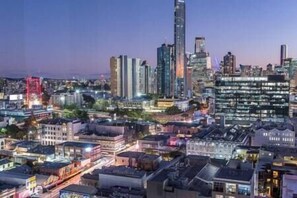 City Skyline View from Apartment