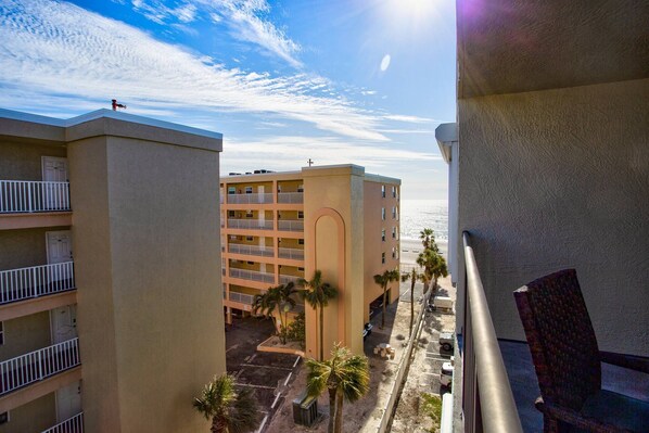 Partial view of the Gulf and sunny skies