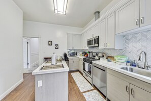 Kitchen, fully stocked.  If you are just renting individual rooms, please keep common areas clean. 