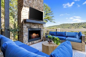 Get cozy by the fire . Watch the big game inside or out! Our TVs are equipped with YouTube TV and streaming apps