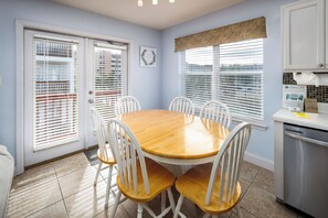 Dining table with seating for six
