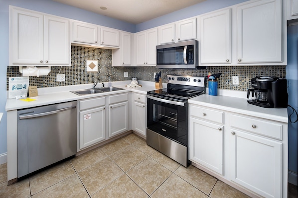 Fully stocked kitchen
