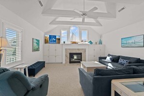 Top-Level Living Room with Deck Access