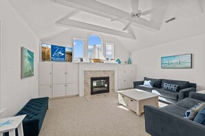 Top-Level Living Room with Deck Access