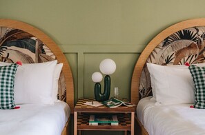 A cozy retreat adorned with playful details, offering a sense of comfort and charm for a peaceful night's rest.