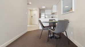 Modern kitchen and dining area
