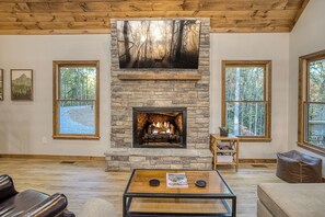 Main level fireplace