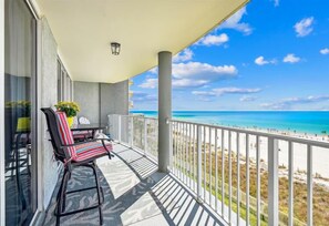 Preferred lower floor, beachfront views from your extended balcony