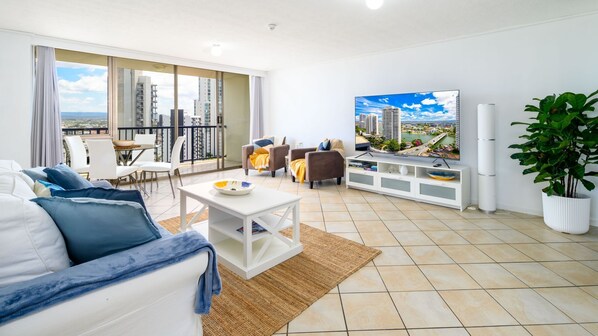 Sunlit and inviting living area
