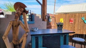 Enjoy drinks at the unique outdoor bar area.