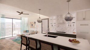 Spacious, light-filled dining area with a modern touch, creating a welcoming space for meals and gatherings.