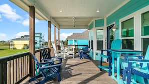 Lots of patio seating with great views!