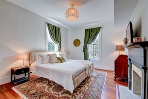 Second Story Primary Bedroom has King Bed and TV