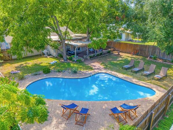 Enjoy the space and beauty of our large backyard!