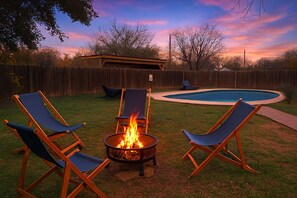 Cozy up around the fire pit any time of year!