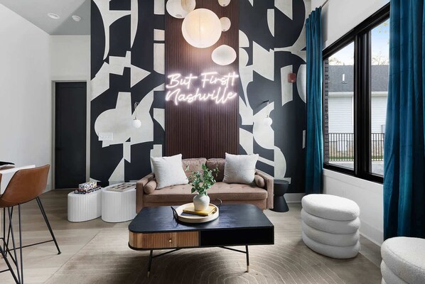 Warm and Welcoming Living Room with Comfortable Plush Seating