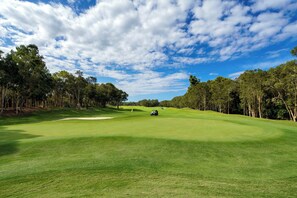 Tee off just steps from your door on the lush Twin Waters golf course, where scenic fairways meet a tranquil setting.