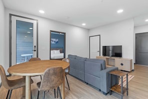 Living room and dining area