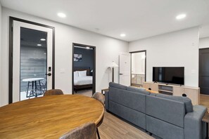 Living room and dining area