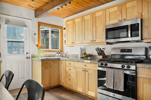 A fully equipped kitchen contains all the essentials required to prepare a memorable meal.