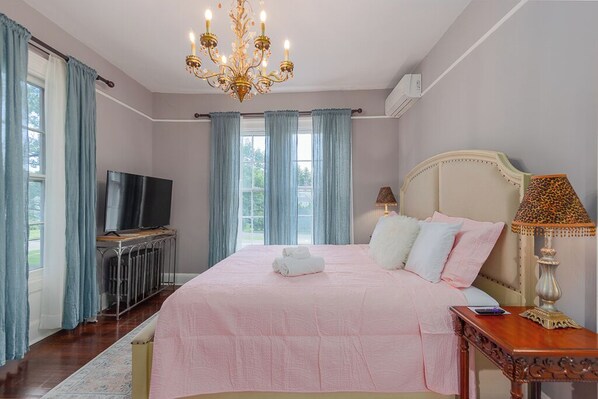 King-size bed. 