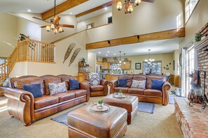 Living Room | 2-Story Home | Gas Fireplace | Central Heating