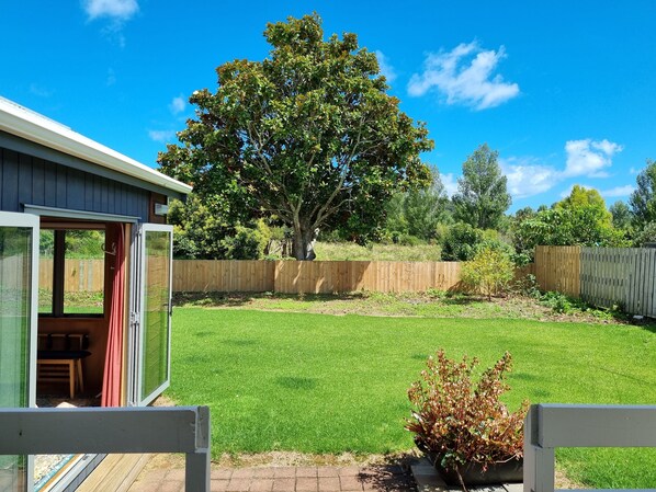 View to back yard and sleepout from main unit.