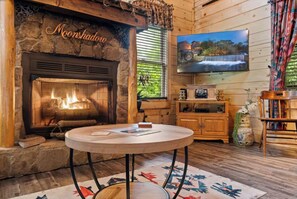 Custom beautiful fireplace for family time or a good movie night. 