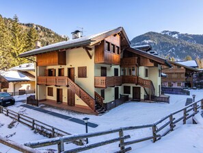 Glazialmorphologie, Einfrieren, Schnee, Dorf, Bergdorf, Balkon, Alpen, Winter, Eiskappe