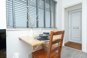 Dining table with wine glasses