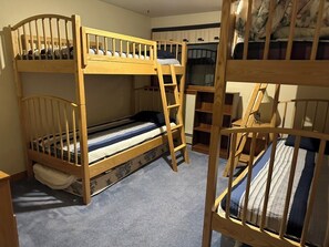 Four twin bunk beds