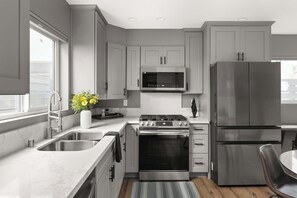 Gorgeous kitchen with stainless steel appliances
