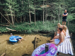 the sandy-bottomed Finch Creek is perfect for relaxing and tubing on warm summer days.