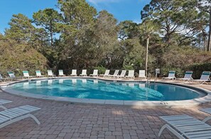 One of two community pools