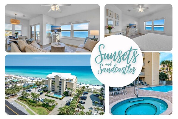 Sunsets & Sandcastles is a Rare, Remodeled, Penthouse Condo at  the coveted, low-density, BEACHFRONT Emerald Dunes complex in Crystal Beach offering easy access to all Destin has to offer!
