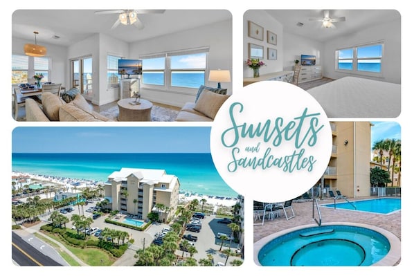 Sunsets & Sandcastles is a Rare, Remodeled, Penthouse Condo at the coveted, low-density, BEACHFRONT Emerald Dunes complex in Crystal Beach offering easy access to all Destin has to offer!