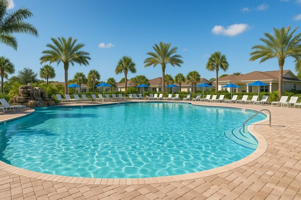 Enjoy a refreshing dip in this beautifully landscaped community pool