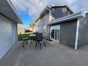 Patio furniture on private driveway