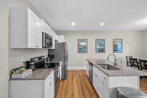 A fully equipped kitchen