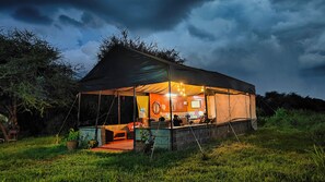 Communal Mess Tent; Kitchen, Living Room, Dining.
