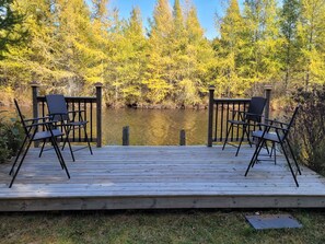 OVERALL:  The private deck on Goose Creek with kayak launch.