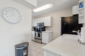 The kitchen is fully packed with everything that you'll need.