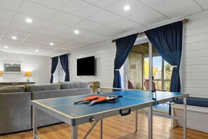 Ping pong table in the basement. 