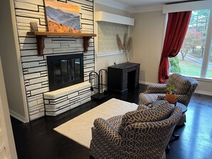 Cozy seating for two with comfy swivel chairs
