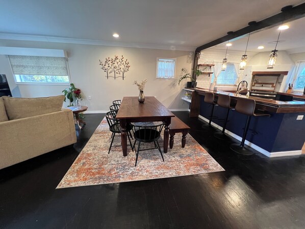 Dining space in open concept/living area - seat up to 12 