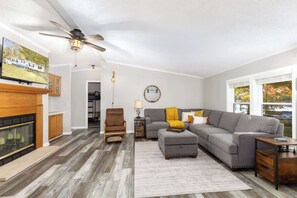 Beautiful, open, and comfortable living room