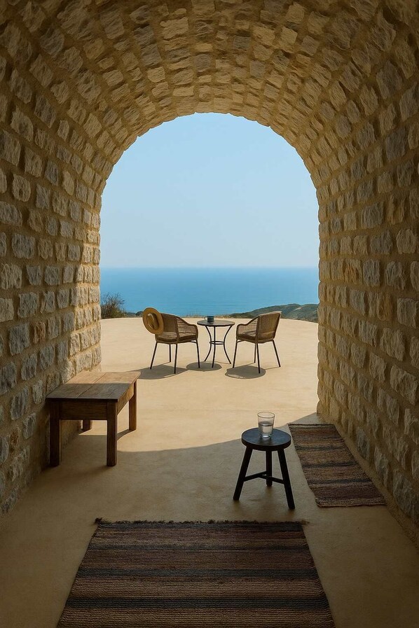 Panoramic views from the private patio of the villa