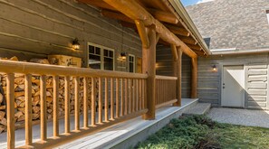 Covered Front Porch with Extra Firewood Storage