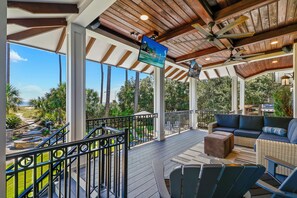 Beautiful Deck Overlooking Pool and Beach at 11 East Wind