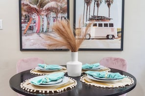 Table set up for the dining area